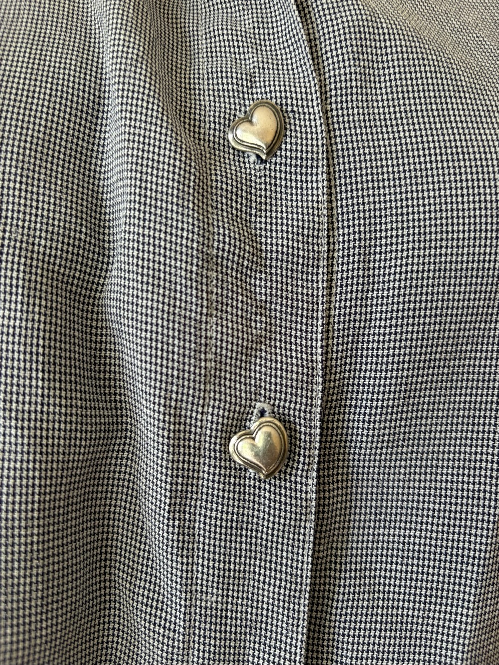 Vintage Darlyn Made in USA Sleeveless Button Down Blouse Houndstooth Tank Top - Picture 8 of 11